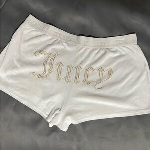 Juicy Couture Vintage White Velour Lounge Shorts